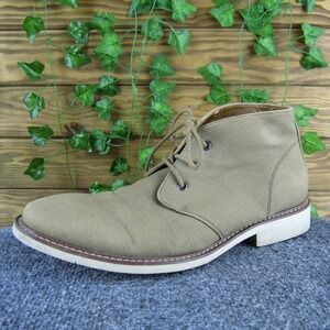 Guess GMJoeys3-R Men's 9.5 Tan Canvas Chukka Boots‎ Lace Up Casual Desert Shoes